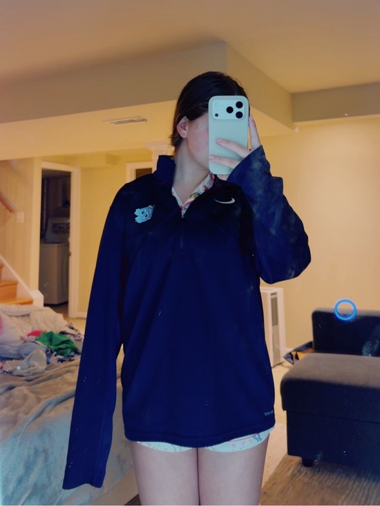 Nike Other - Nike Navy Blue Quarter-Zip Pullover with UNC Logo. tiny hole not noticeable